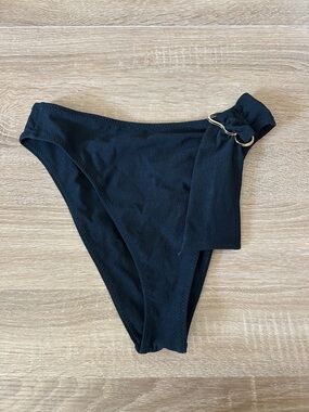 Mariposa Black Bikini Bottom with Gold Accent
